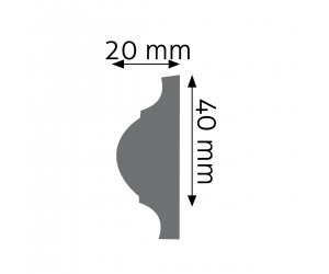 Listwa naścienna gładka LNG-09 Creativa 4 cm x 2 cm